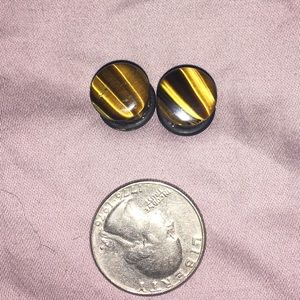 00g Tiger Eye Stone Plugs